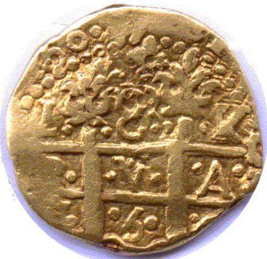 Peru 8 Escudos 1750 obverse large image-Click here to return to Home Page