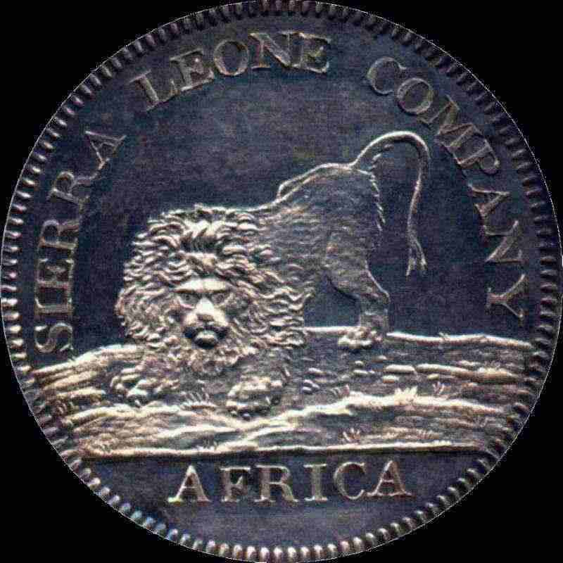 CLICK HERE TO ZOOM TO A LARGER VERISON OF THIS IMAGE (FOR 1024 X 768 SCREEN SIZE)

***********************************************************************
Sierra Leone dollar in silver 1791. NGC graded proof. One of only 40 pieces struck in Proof. Estimate 10-15 or so still exist today including those forever stuck in museum collections. The world's first decimal silver dollar.  The world's first coin issued for circulation struck with a steam press.  Struck by the firm of Bolton & Watt owned by James Watt, inventor of the steam engine. The world's first coin to feature a theme of interracial harmony (clasped Caucasian and African Hands as a main design motif). Probably the coolest wildlife design on a hand-engraved coin since ancient times. Auction records up to 6,000 pounds sterling.  Standard catalog of coins value (1987!) $5,250.
Take it only $5.250.  More info available on request..
***********************************************************************