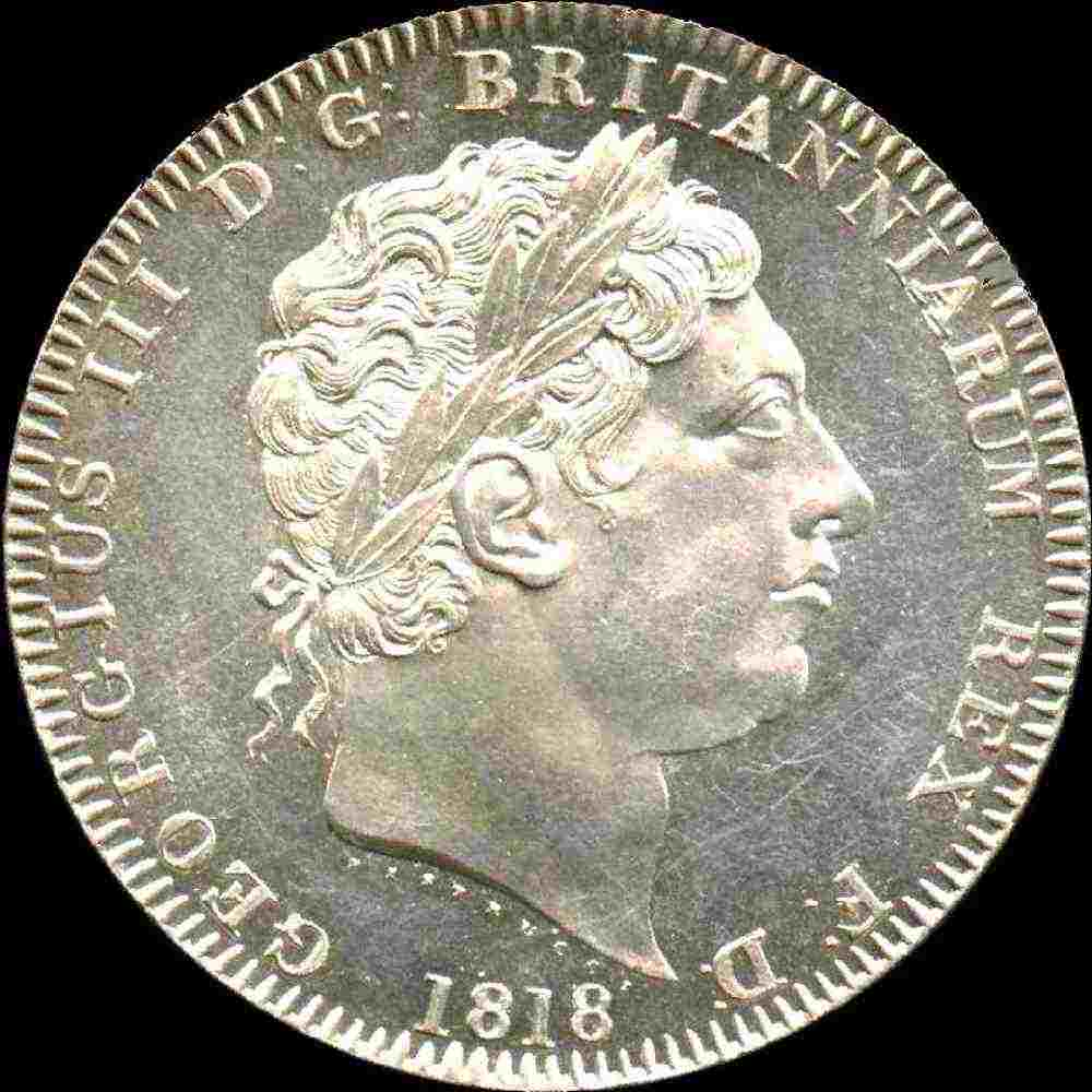 Great Britain 1818 crown obverse. Click here to retun to home page sample photos.